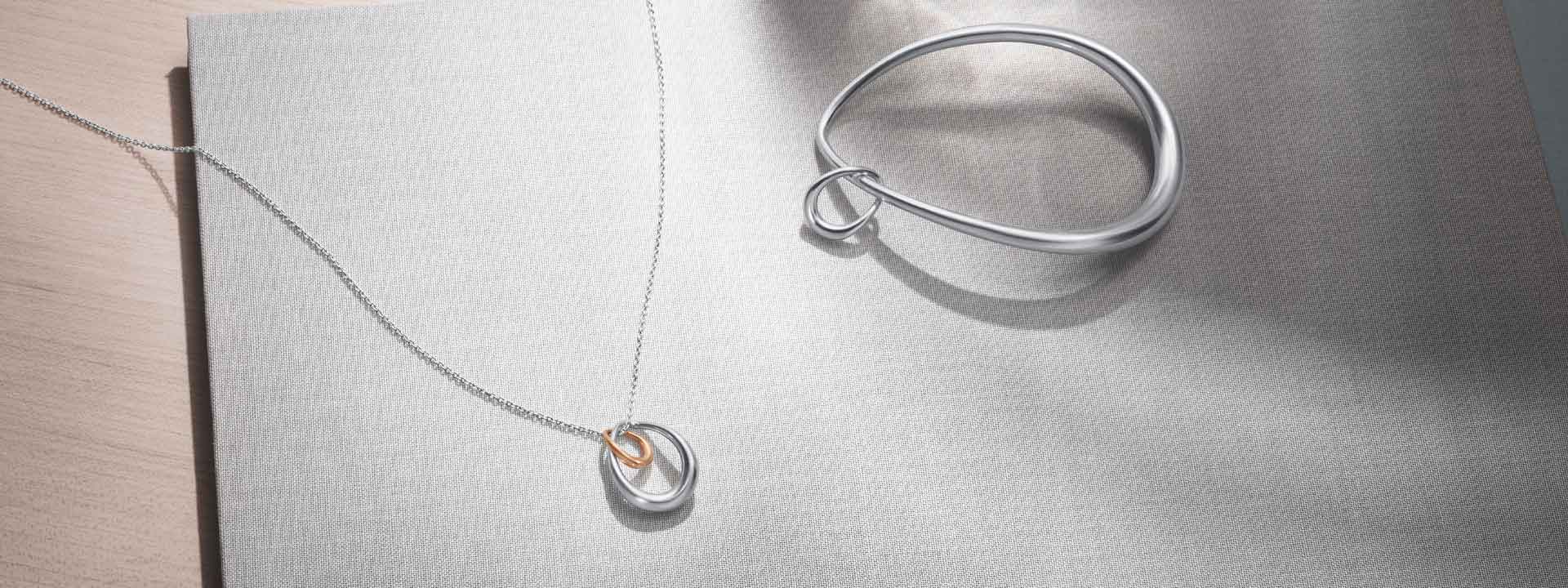 Georg Jensen Offspring armring og halskæde i sølv