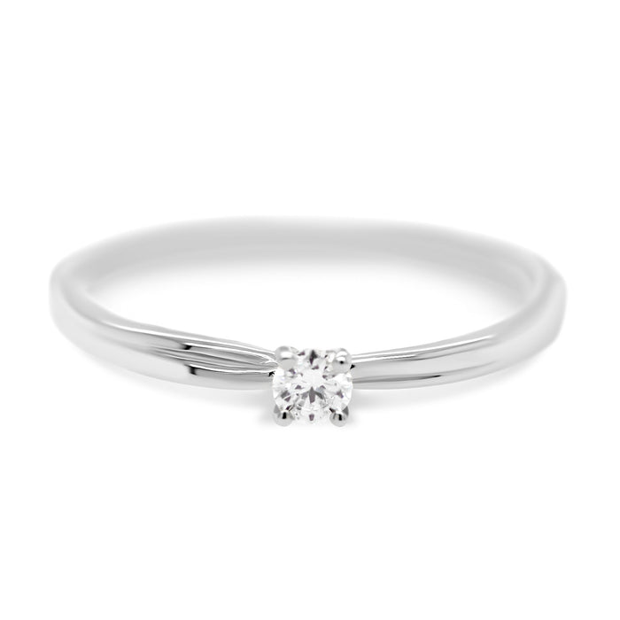 Hvidguld ring med en diamant