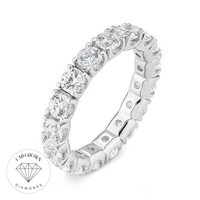 Alliancering i hvidguld med lab-grown diamanter