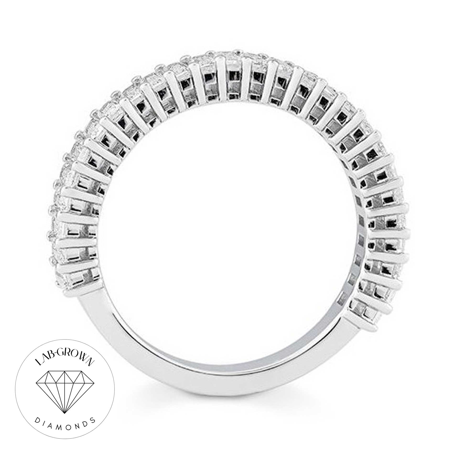 Alliancering i hvidguld med lab-grown diamanter
