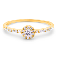 8 karat guld ring med zirkonia sten
