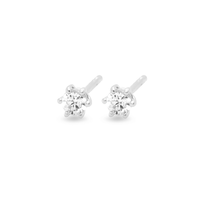 Sølv ørestikker med 4mm klare zirkonia sten