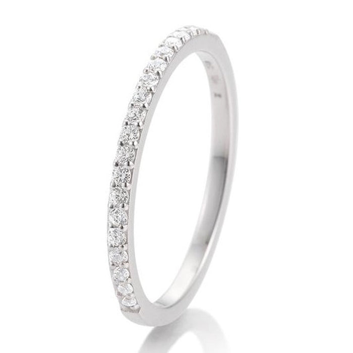 Alliancering med diamanter i hvidguld