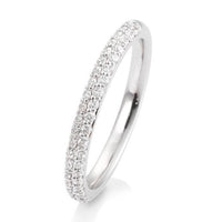 Alliancering med 2 rækker diamanter i hvidguld