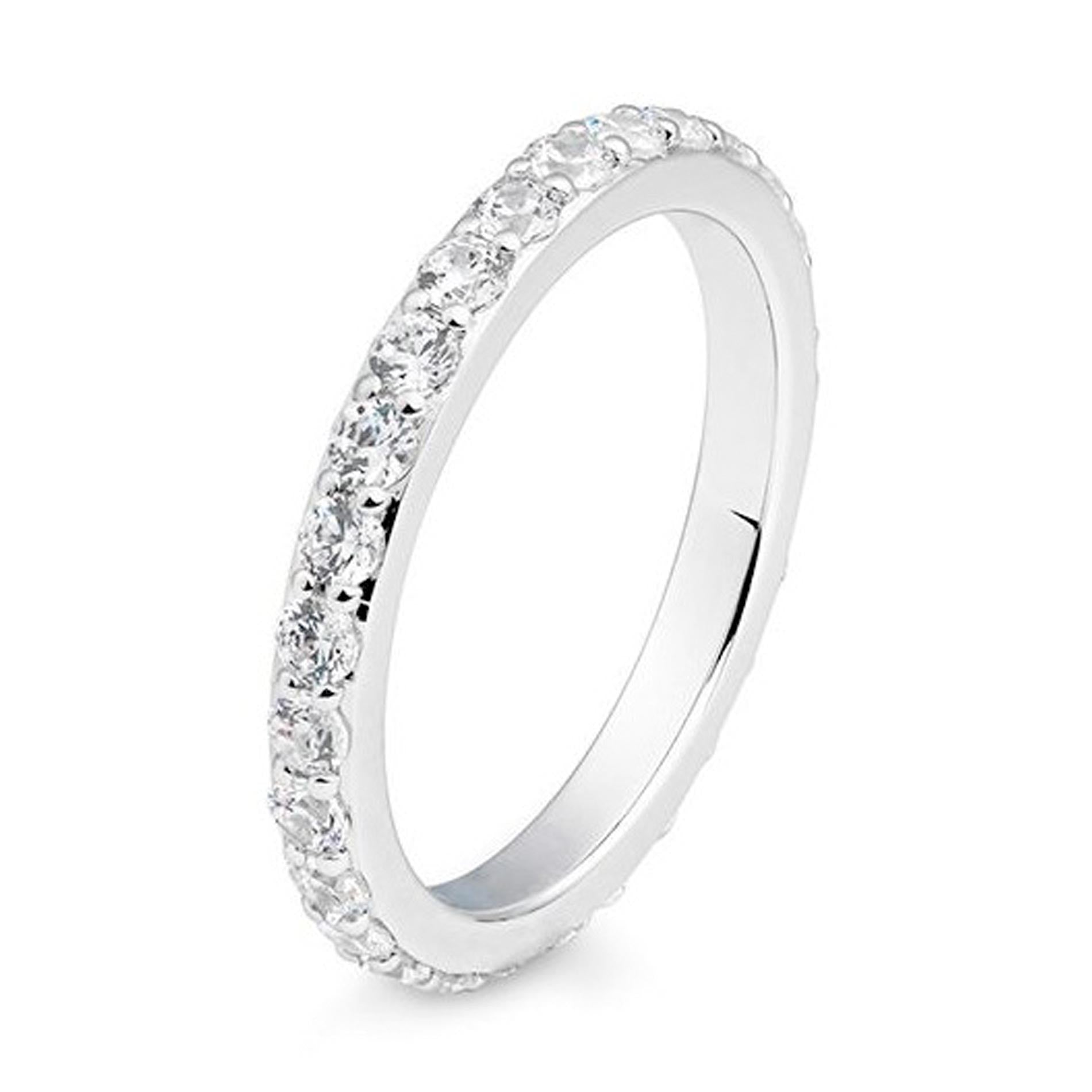 Alliancering med diamanter i hvidguld