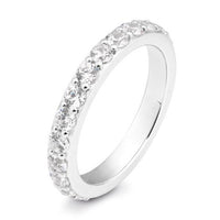 Alliancering i hvidguld med diamanter