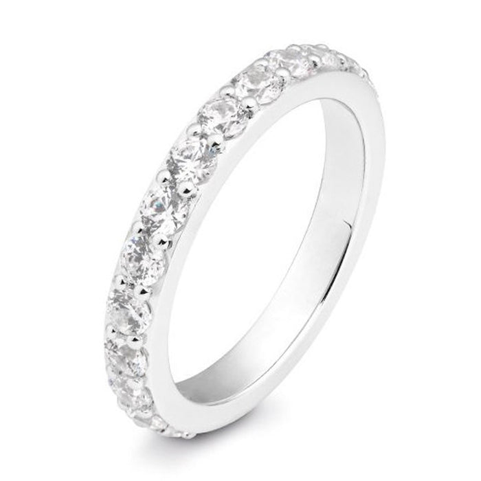 alliancering i hvidguld med diamanter