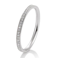 alliancering i hvidguld med diamanter