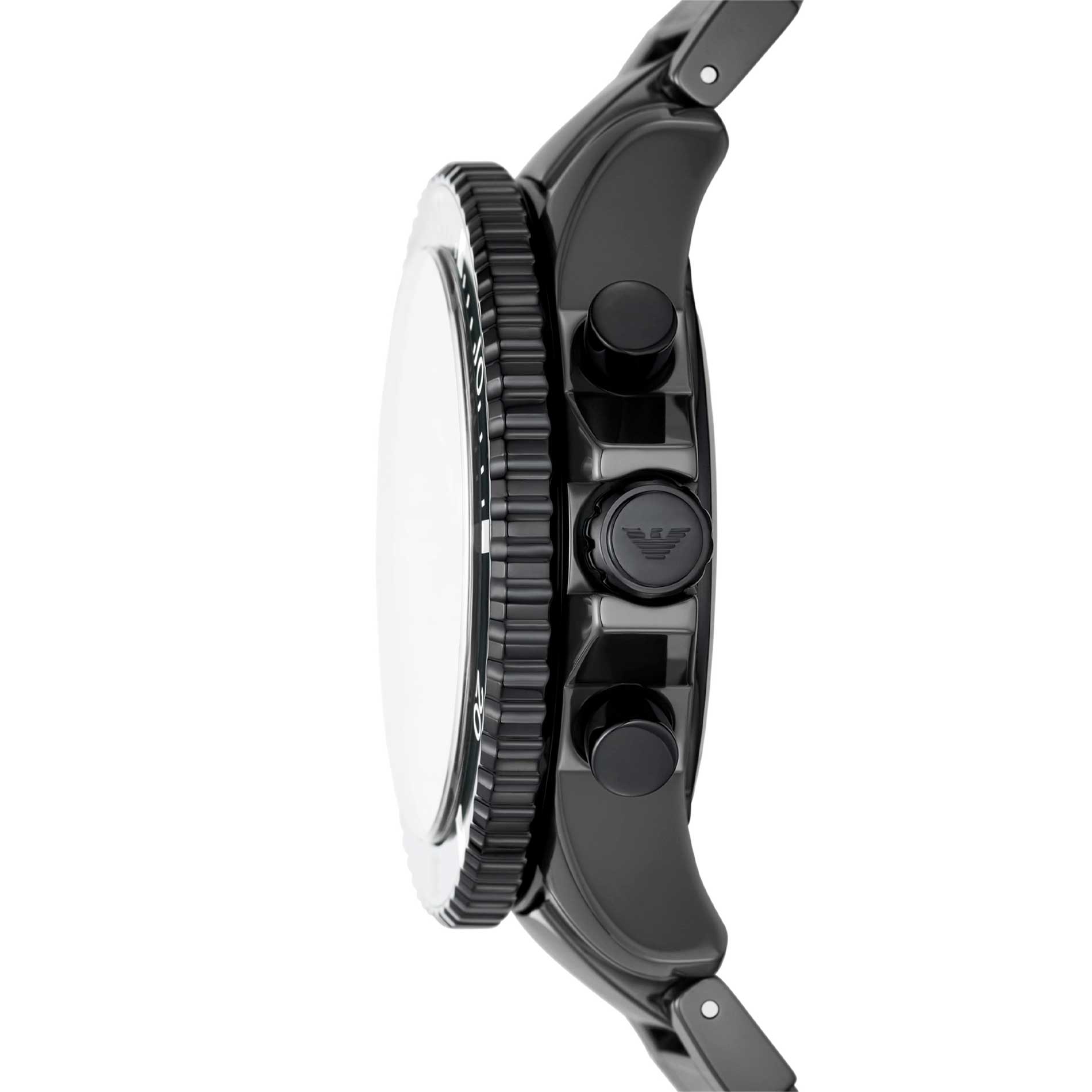 Armani ur i sort keramik med grå urskive