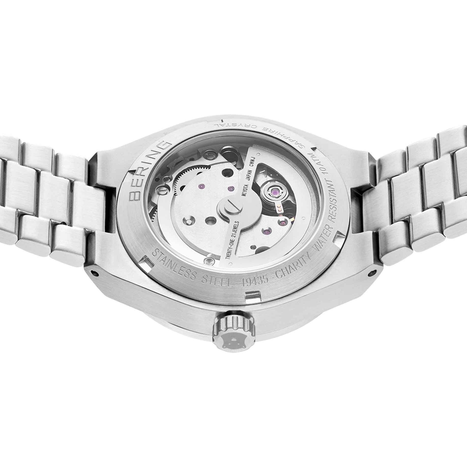 Automatik ur fra Bering i stål med blå skive