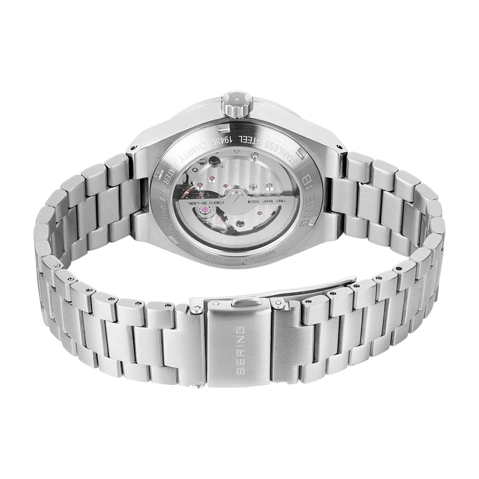 Automatik ur fra Bering i stål med blå skive