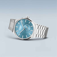 Automatik ur fra Bering i stål med blå skive