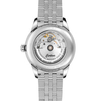 Certina DS 1 Big Date stål ur med blå skive, set bagfra