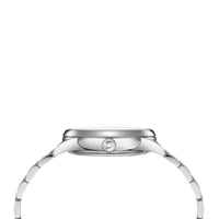 Certina DS 1 Big Date stål ur med blå skive, set fra siden