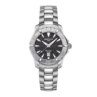 Certina DS Action dame dykkerur i stål med sort skive, set forfra