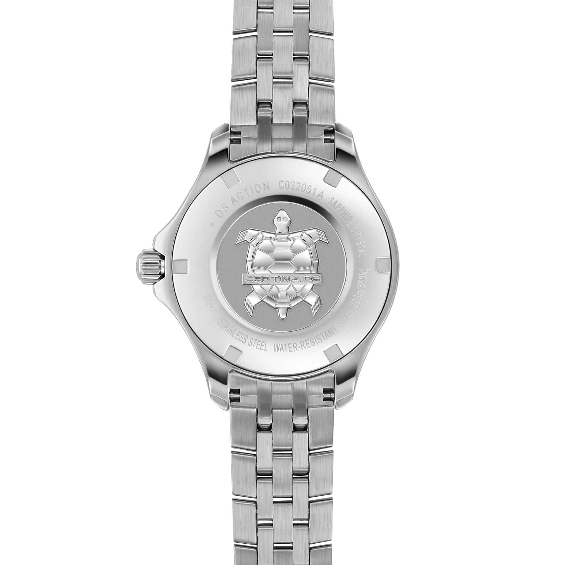 Certina DS Action dameur i stål med perlemor skive, set bagfra