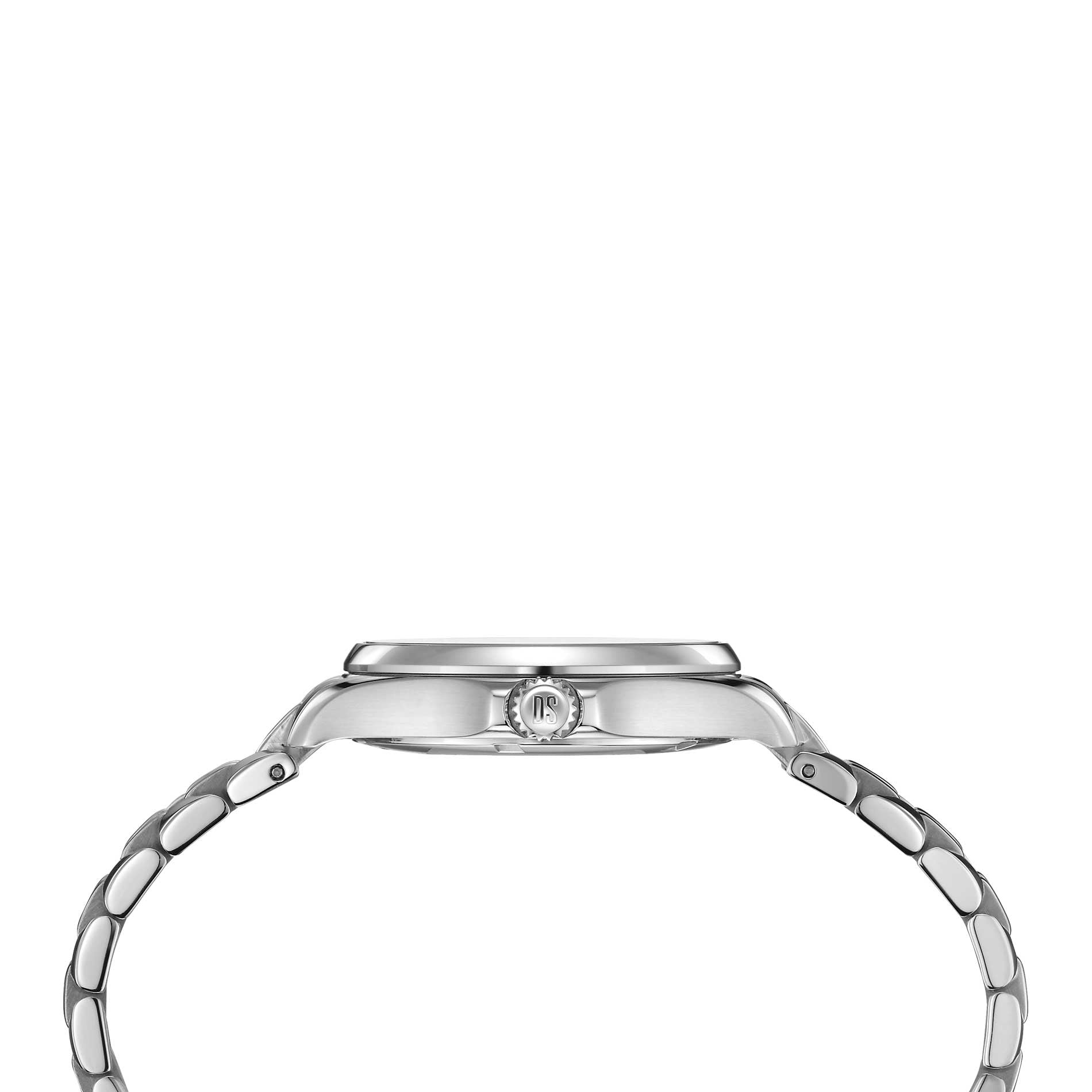 Certina DS Action dameur i stål med perlemor skive, set fra siden