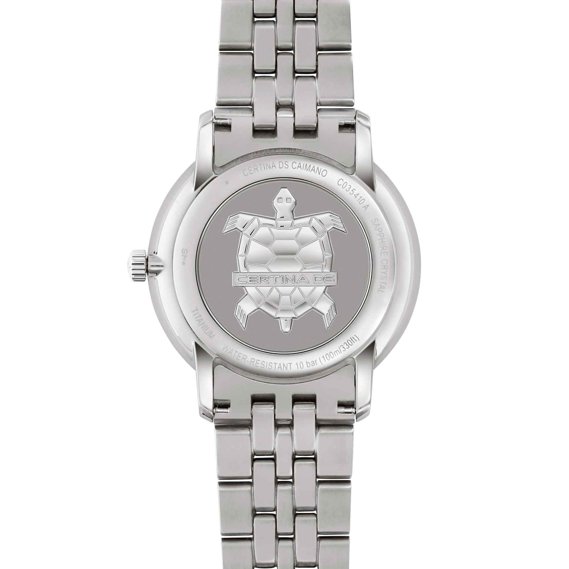 Certina DS Caimano ur i titanium med grå skive, set bagfra