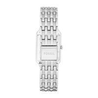 Firkantet Fossil ur i stål med hvid skive