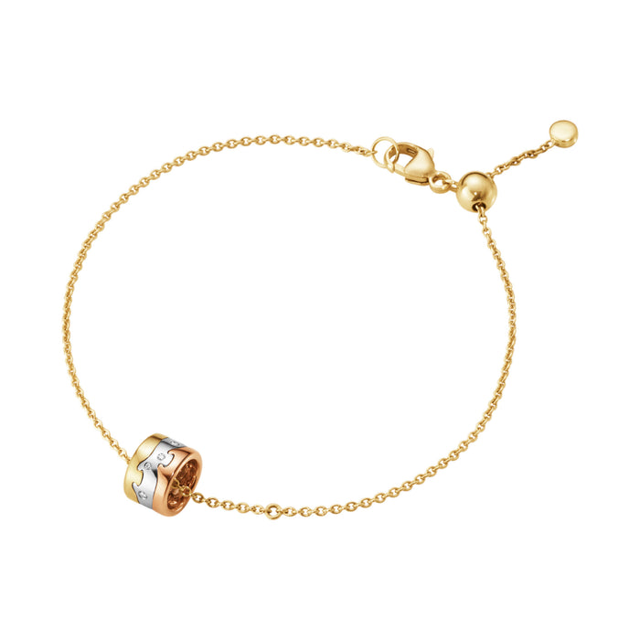 Georg Jensen Fusion armbånd i guld, hvidguld og rosaguld med diamanter
