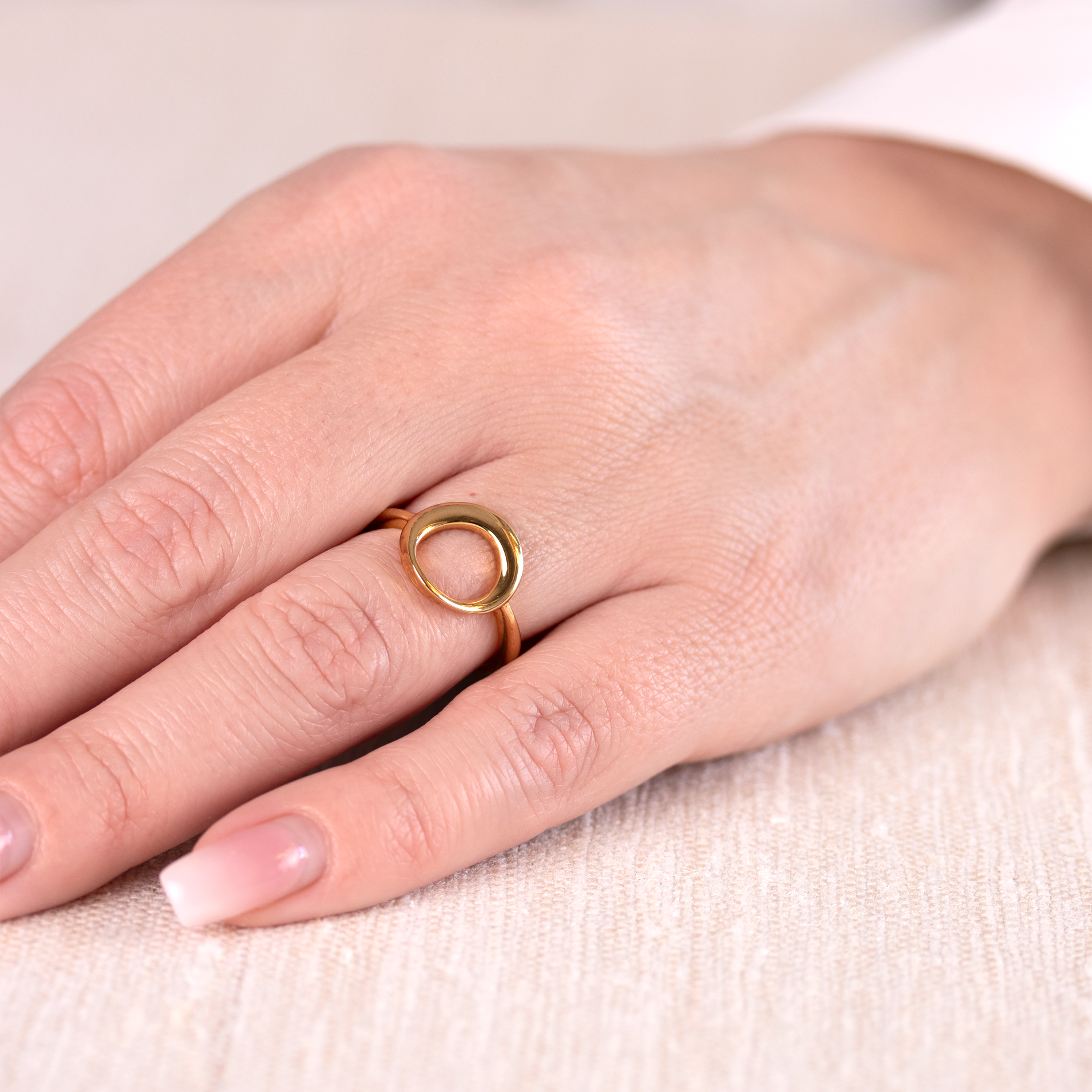 Forgyldt halo ring