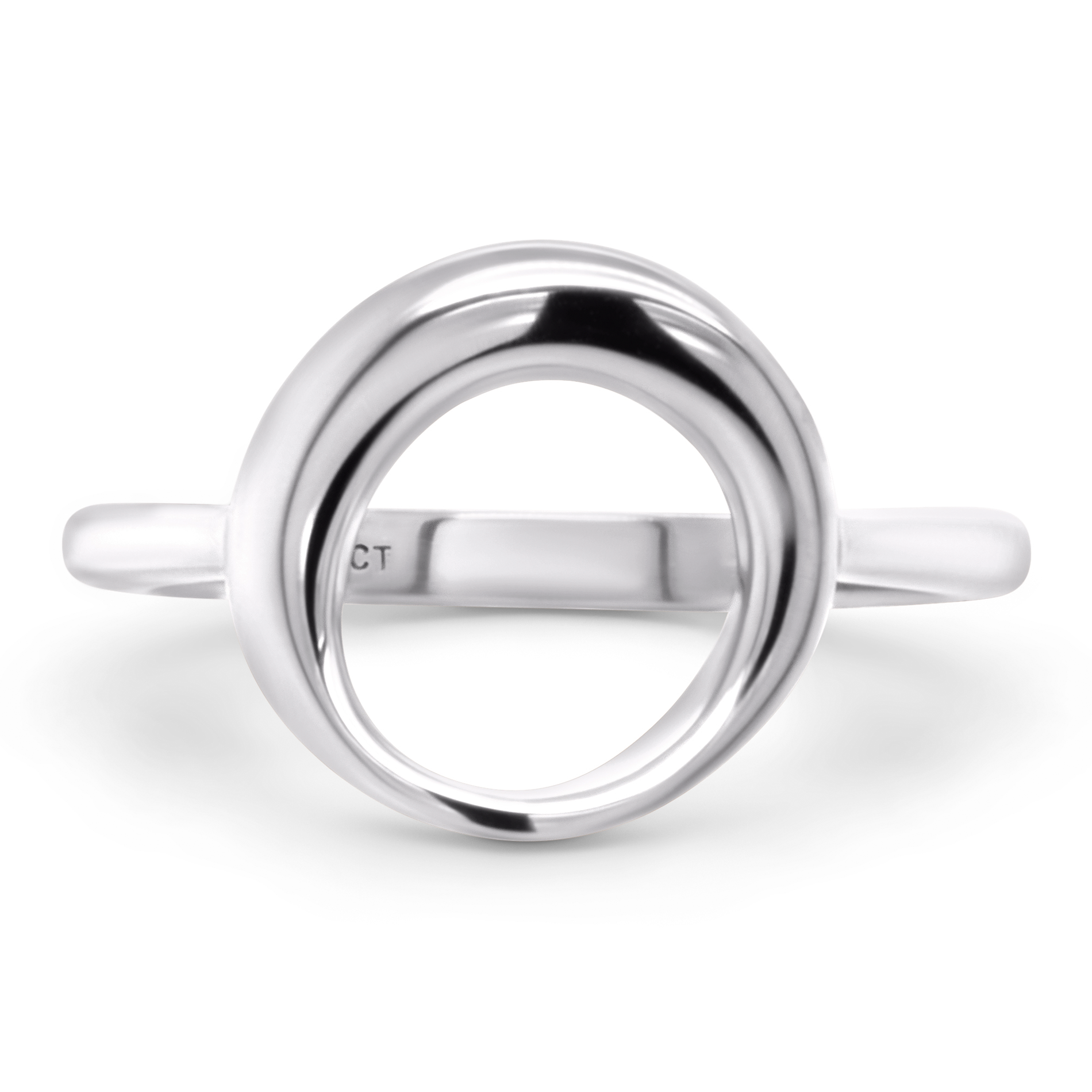 Halo ring i blankt. rhodineret sterling sølv