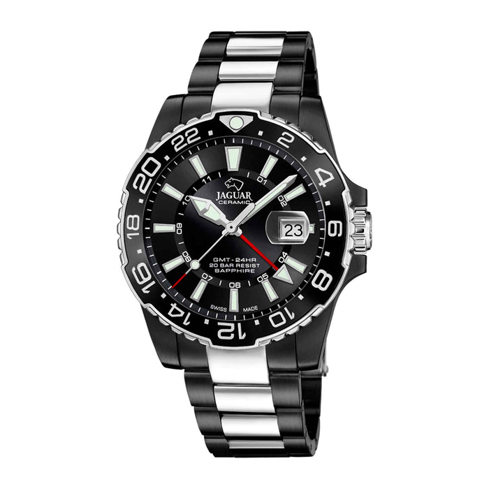 Jaguar GMT ur i sort og sølv design