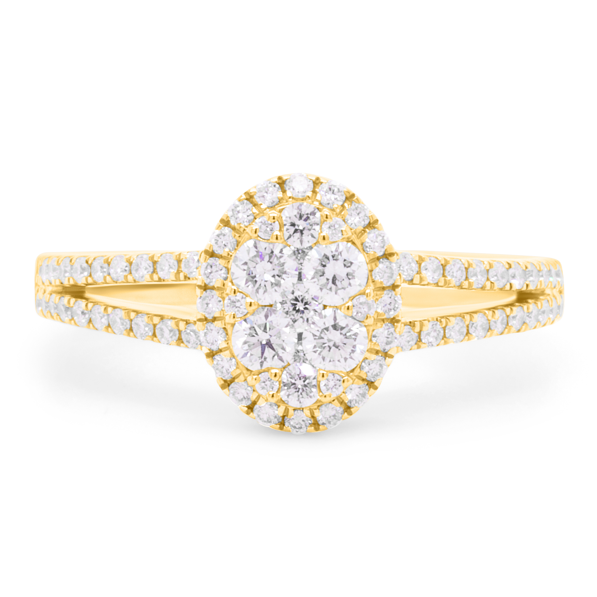 18 karat guld ring med diamanter