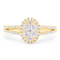 18 karat guld ring med diamanter