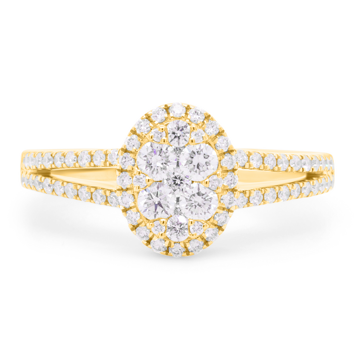 18 karat guld ring med diamanter