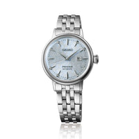 Automatisk ur fra seiko med lys blå skive