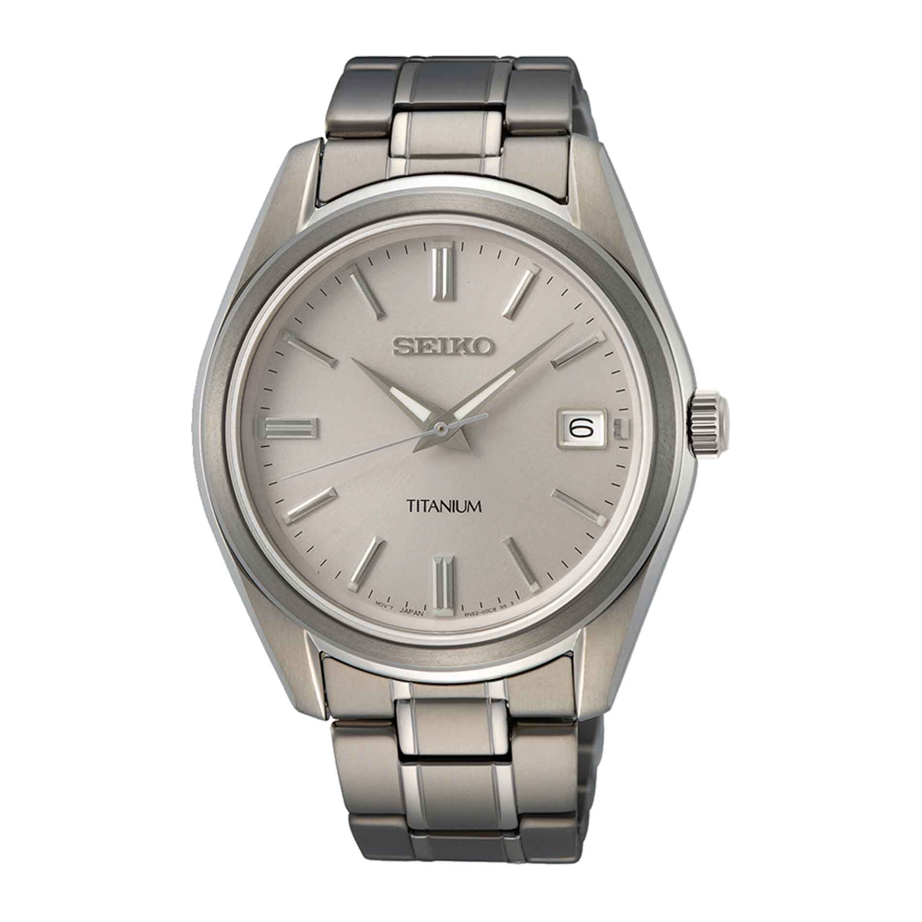 Seiko ur i titanium med sølv skive