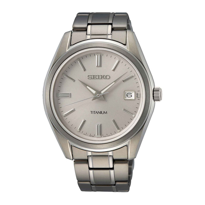 Seiko ur i titanium med sølv skive