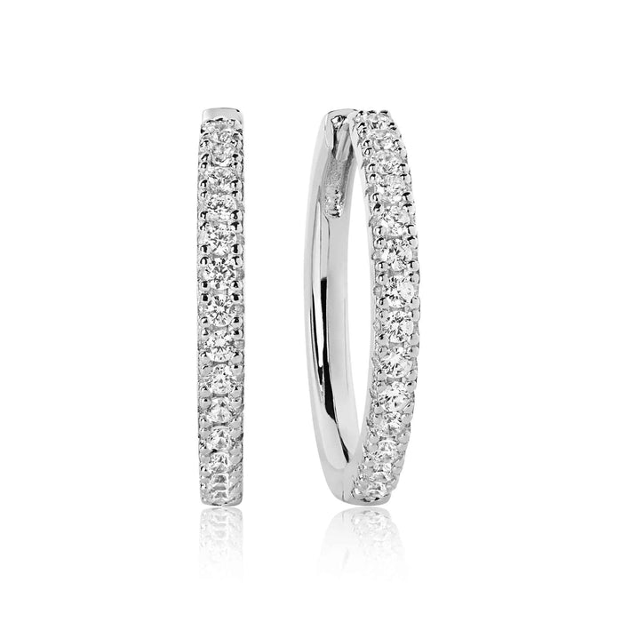 Sif Jakobs Ellera Grande øreringe i 925 sterling sølv med hvide zirkonia sten, 18 mm.