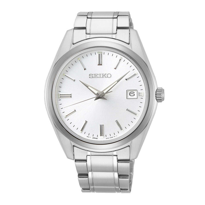 Seiko ur i stål med hvid skive