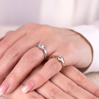 Sølv solitaire ring med en hvid zirkonia sten