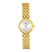 Guldfarvet dameur fra tissot med sølv skive