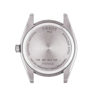 Klassisk herreur fra Tissot i stål med blå skive, set bagfra