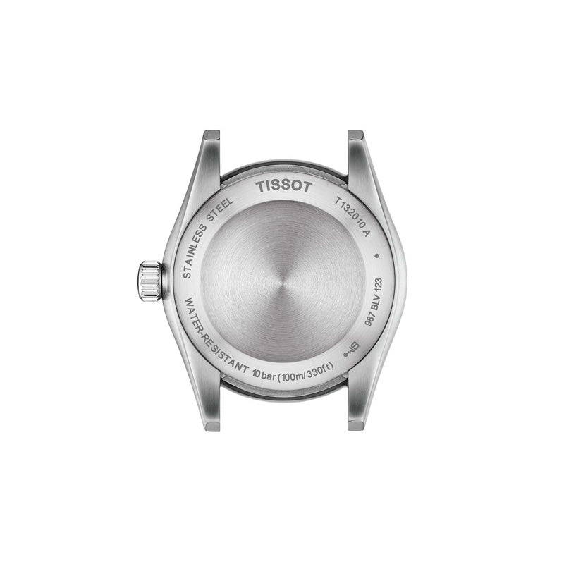 Tissot dameur med perlemor skive og stållænke samt ekstra hvid læderrem