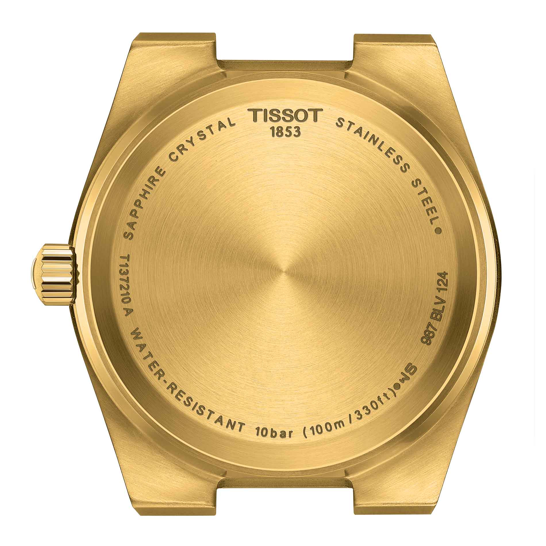 Guld dameur i stål fra Tissot, set bagfra