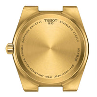 Guld dameur i stål fra Tissot, set bagfra