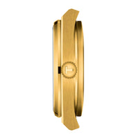 Guld dameur i stål fra Tissot, set fra siden