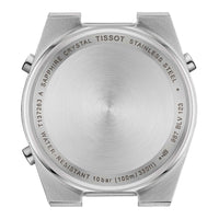 Digitalt dameur i stål fra Tissot, set bagfra