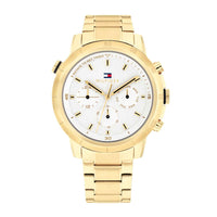 Tommy Hilfiger ur i guldtonet stål med hvid skive