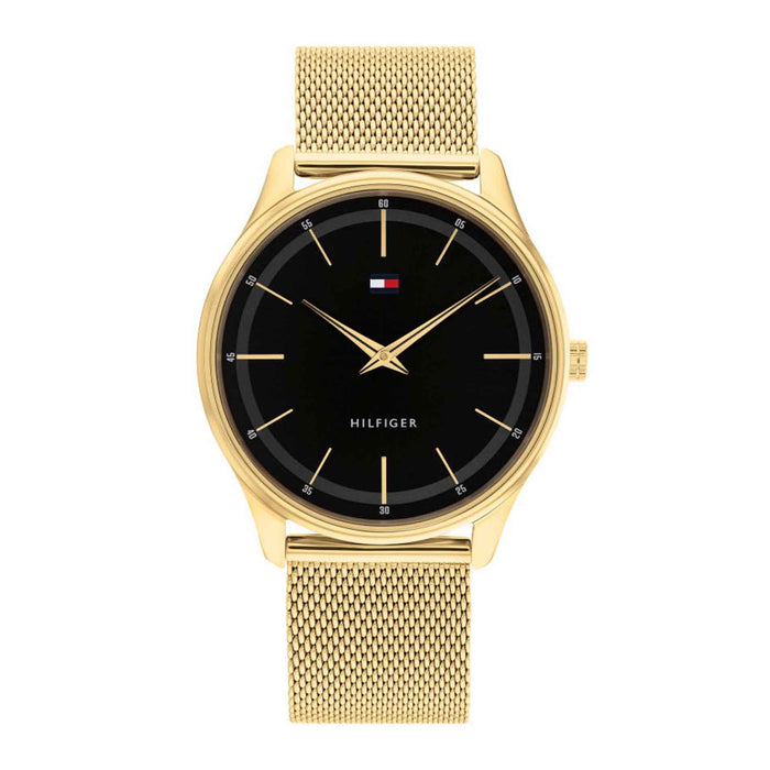Guldtonet ur fra Tommy Hilfiger med sort skive