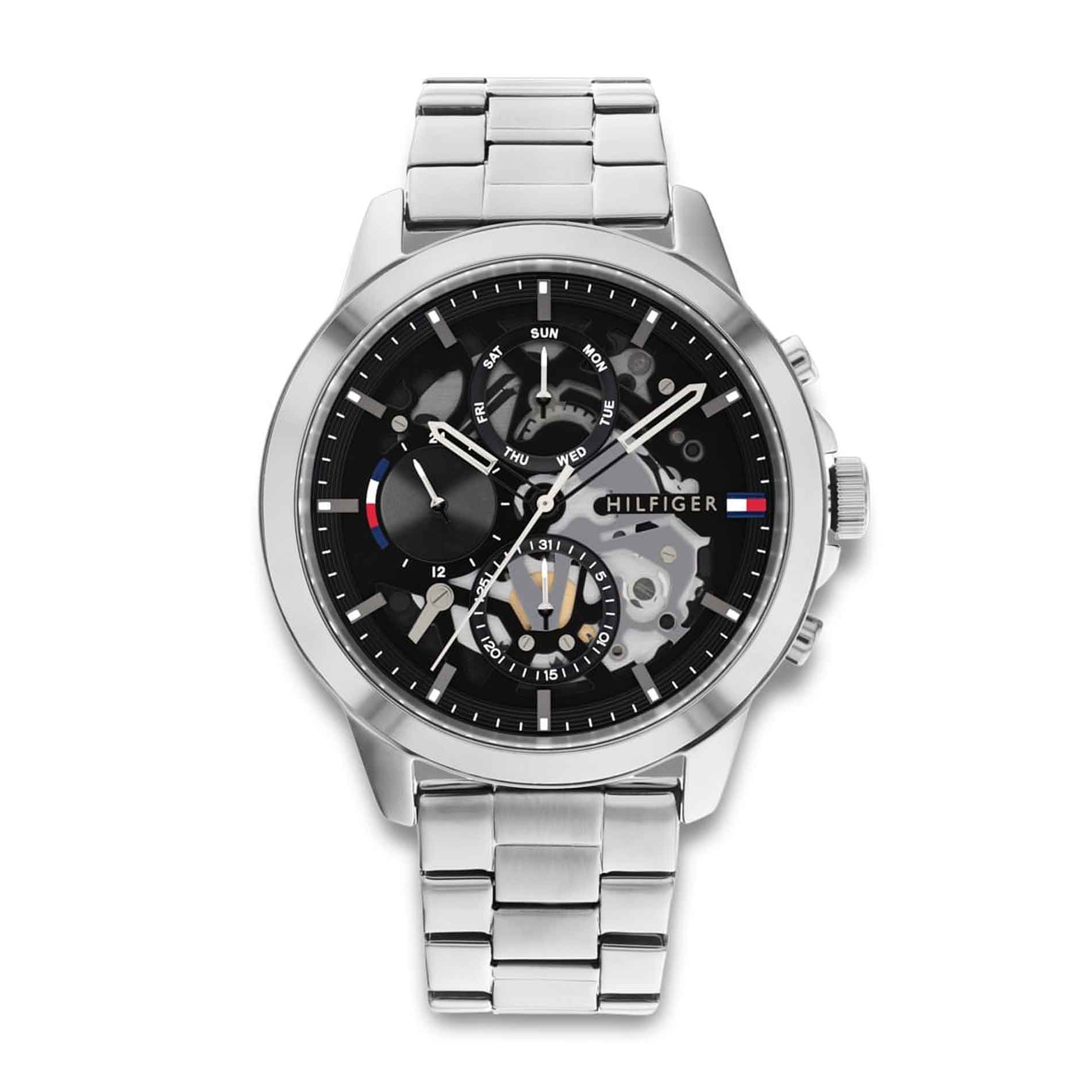 Tommy Hilfiger ur i stål med sort skive