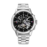 Tommy Hilfiger ur i stål med sort skive