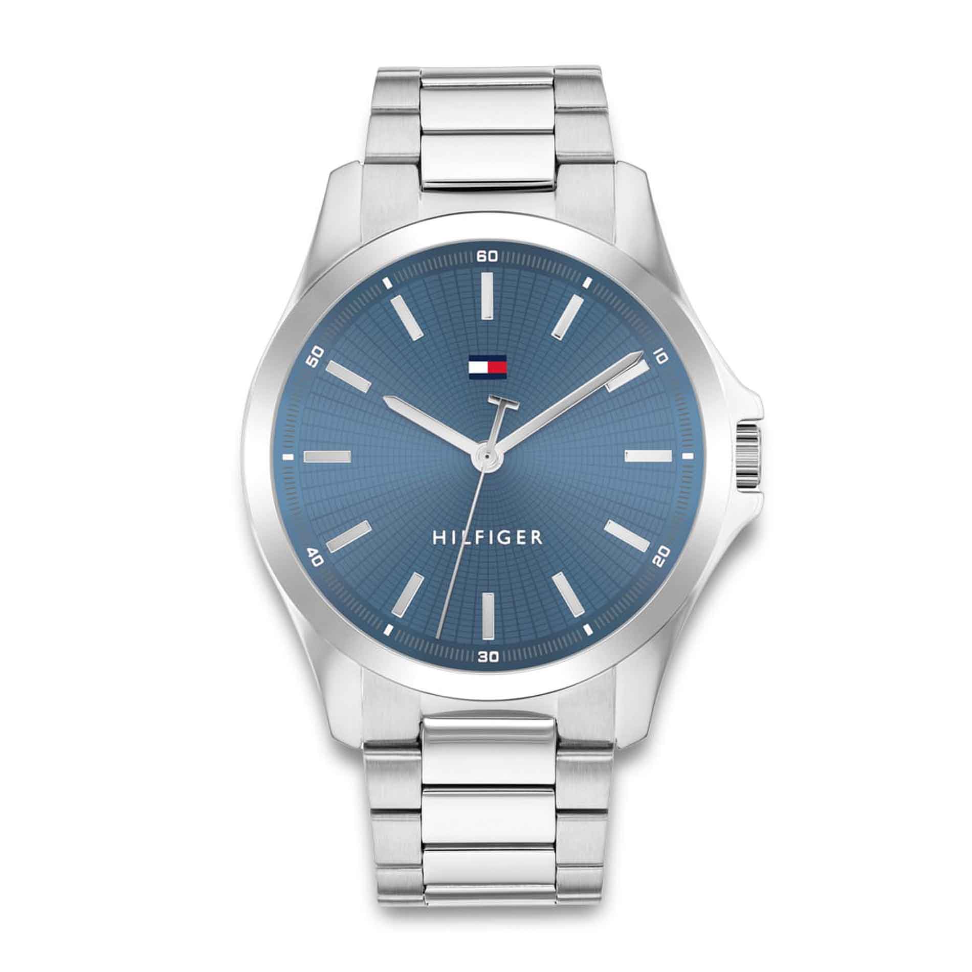 Tommy Hilfiger ur i stål med blå skive