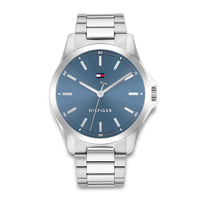 Tommy Hilfiger ur i stål med blå skive