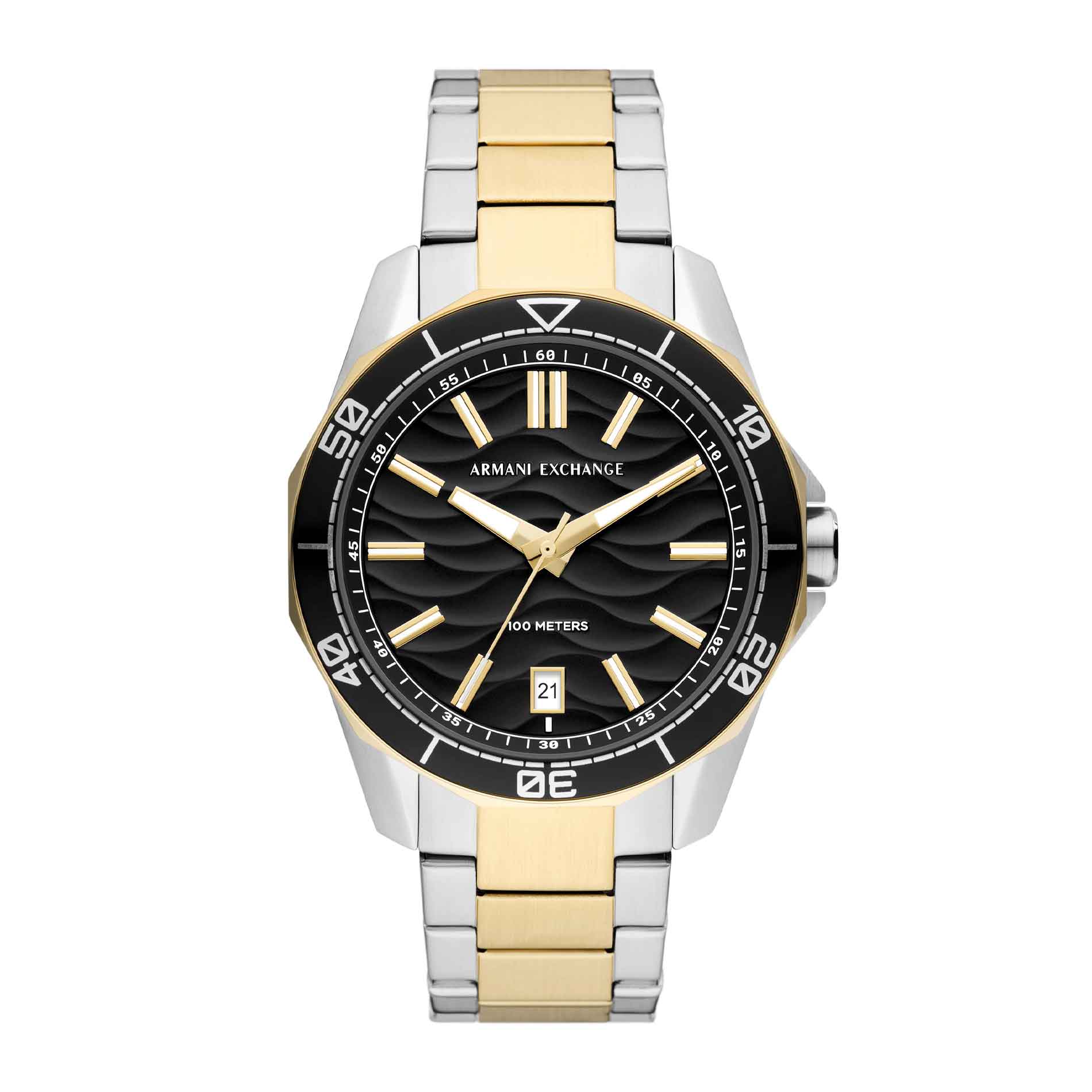 Two-Tone ur med sort skive fra Armani Exchange